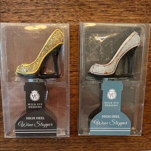 Wild Eye Designs HIGH HEEL Wine Stopper with Original Box  Gold and Silver